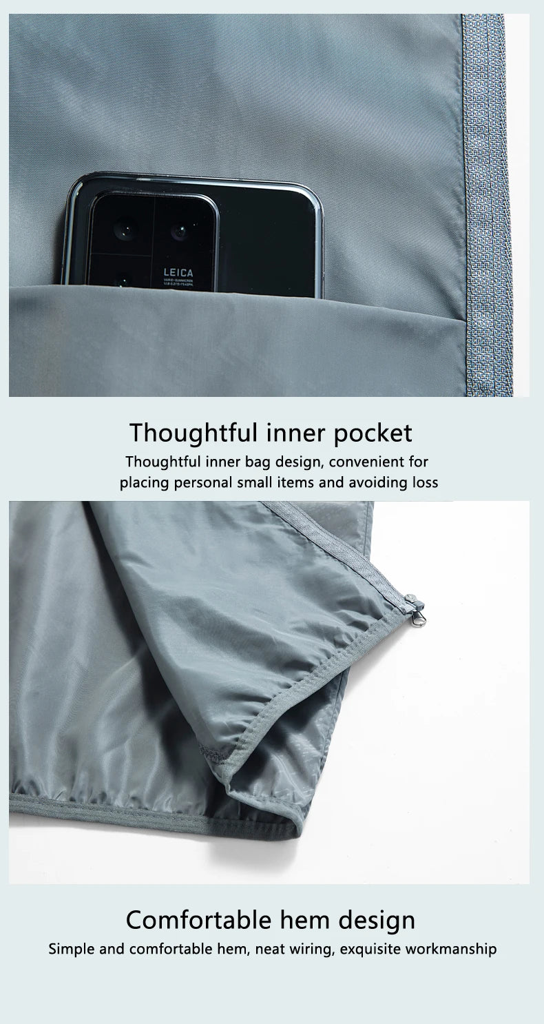 LNGXO Men's Women's Waterproof Hiking Jacket Quick Dry Sun Protection Windbreaker Camping Hunting Climbing Outdoor Rain Coat Pi-Mart
