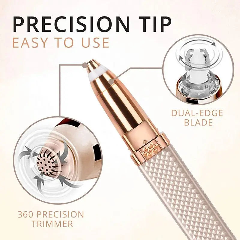 Electric Eyebrow Trimmer 2 In 1 Precise Eyebrow Trimmer Ladies' Lipstick Shaver Multifunctional Makeup Tools Beauty Products Tri Light Beauty