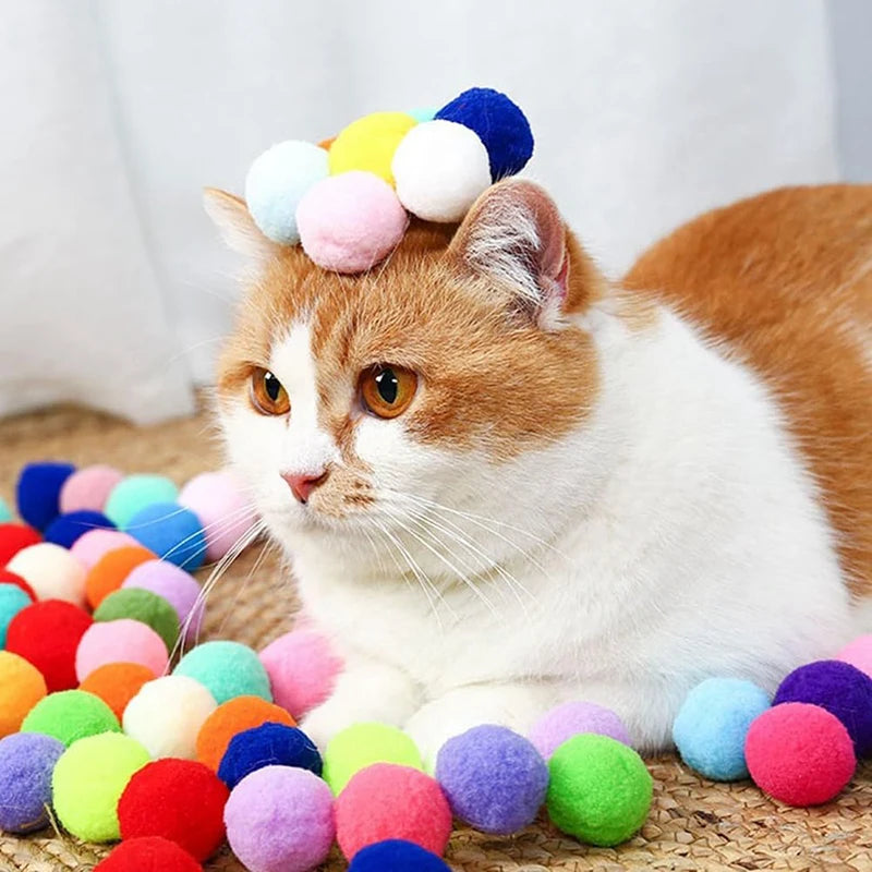 Cat Toys Interactive Launch Training Toy For Pet Kitten Creative Mini Shooting Gun Games Stretch Plush Ball Toys Pet Supplies Pi-Mart