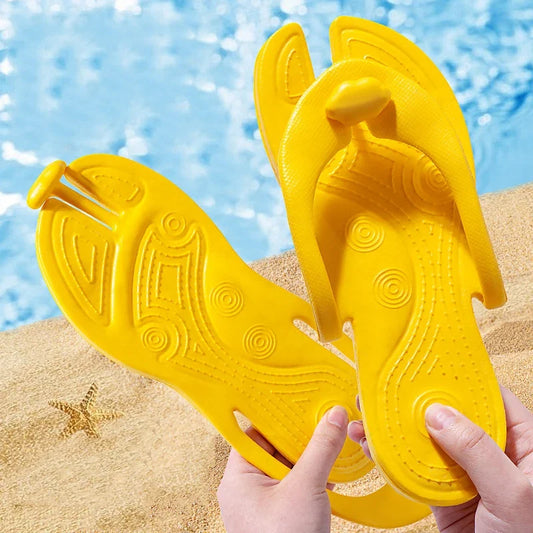 Folding Slippers Trip Travel Portable Slides Women Men Light Home Hotel Salon Homestay Guest Use Sandals Bathing Beach Shoes LadyShow.Store
