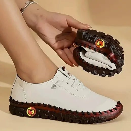 Sneakers Women's Shoes Loafers Lace Up Leather Flat New Spring Casual comfortable Mom Shoe Mujer Zapatos Chaussure Femme Pi-Mart