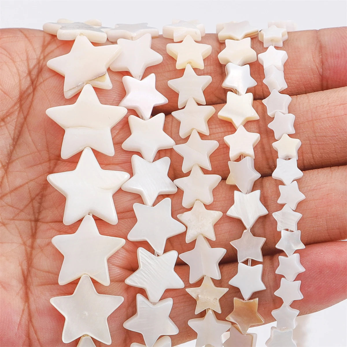 Natural Shell Beads Mother of Pearl Love Star Oval Round Flat Loose Spacer Beads for Jewelry Making DIY Charm Bracelet Necklace Pi-Mart
