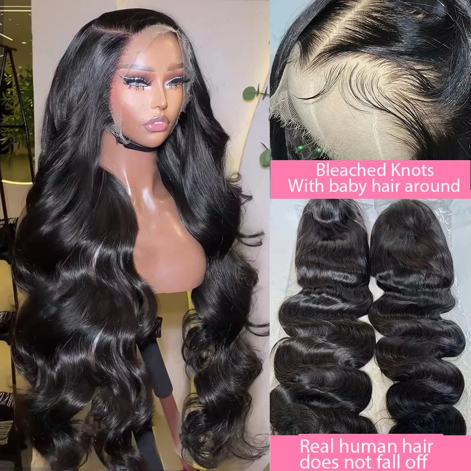 30 40 Inch Body Wave 13x6 Hd Transparent Lace Frontal Wig Human Hair PrePlucked Lace Wigs For Women 13x4 Lace Front Hair Wig LadyShow.Store