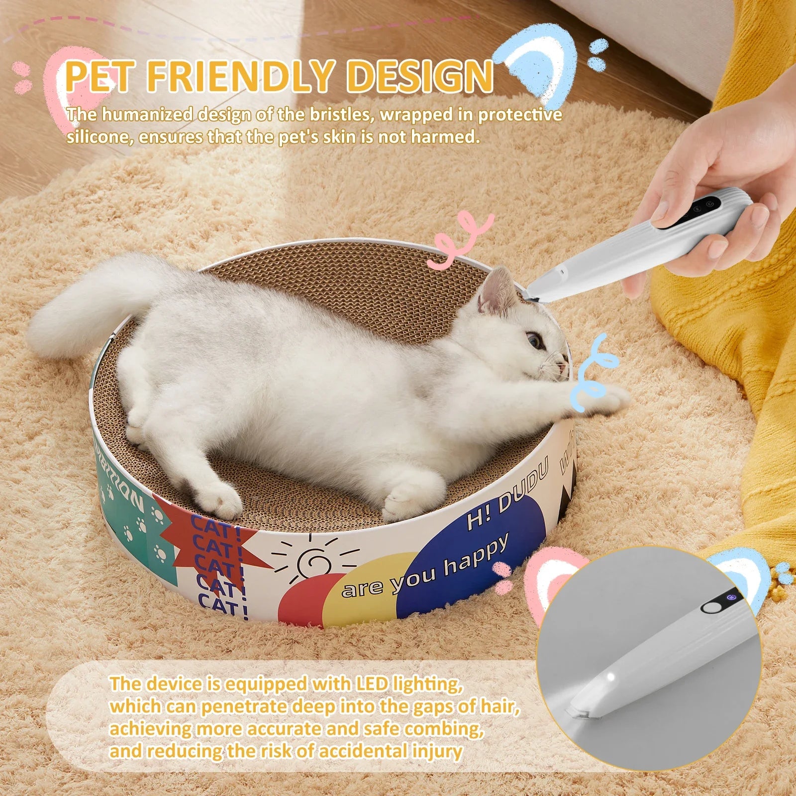 Pet Dog Paw Trimmer with LED Light Low Noise Shaver High-Speed Waterproof Dog Cat Hair Trimmer Clippers Cordless Grooming Tool Pi-Mart