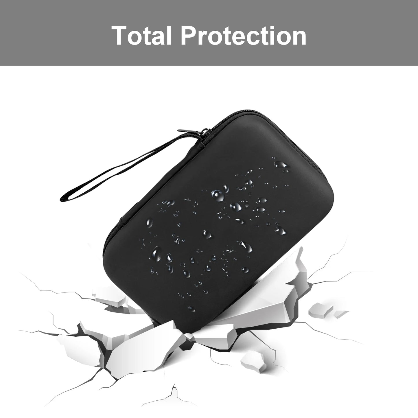 Portable Eva Storage Bag for External M.2 Hard Drive/Earphone/Data Line HDD Case Black Hard Disk Case HDD Storage Protection Bag Pi-Mart