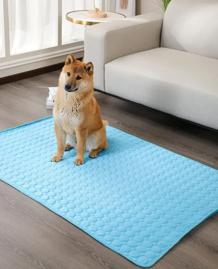 Summer Pet Ice Pad Cool Sleeping Mat Breathable Ice Silk Washable Pet Bed Durable Dog Cat Cushion Pet Supplies for Home Outdoor Pi-Mart