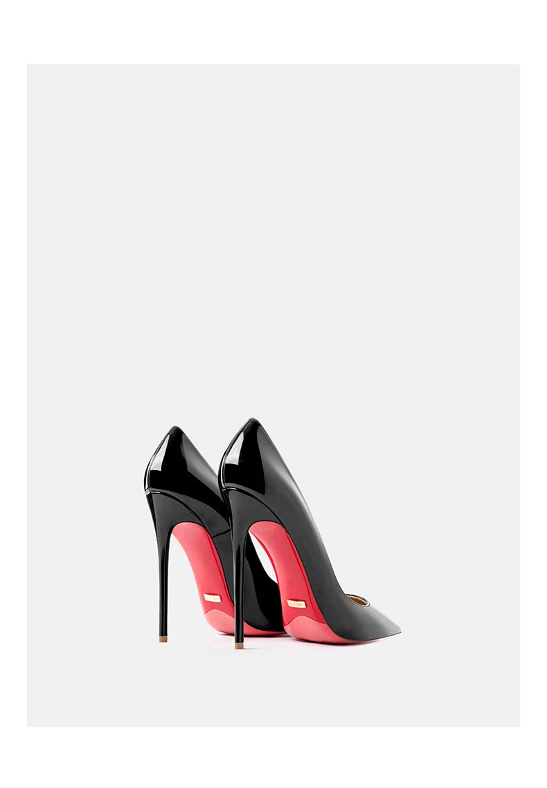 Women heels 2026 leather Heels for women Luxury Brand Pumps Red sole Pointed Toe High Heels Elegant Stiletto Ladies Prom Shoes Pi-Mart