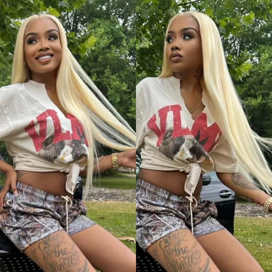 613 HD Lace Frontal Wig 13x6 Straight Human Hair Wigs Blonde Human Lace Front Wig 200% Density 36 inch Lace Front Human Hair Wig LadyShow.Store