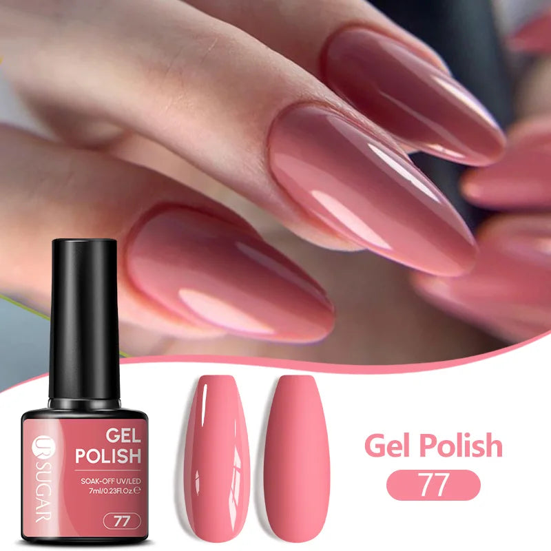 UR SUGAR 7ML Nail Gel Fresh Macaron 107 Colors All For Manicure Semi Permanent Soak Off LED UV Long-Lasting Nail Art Varnish Tri Light Beauty