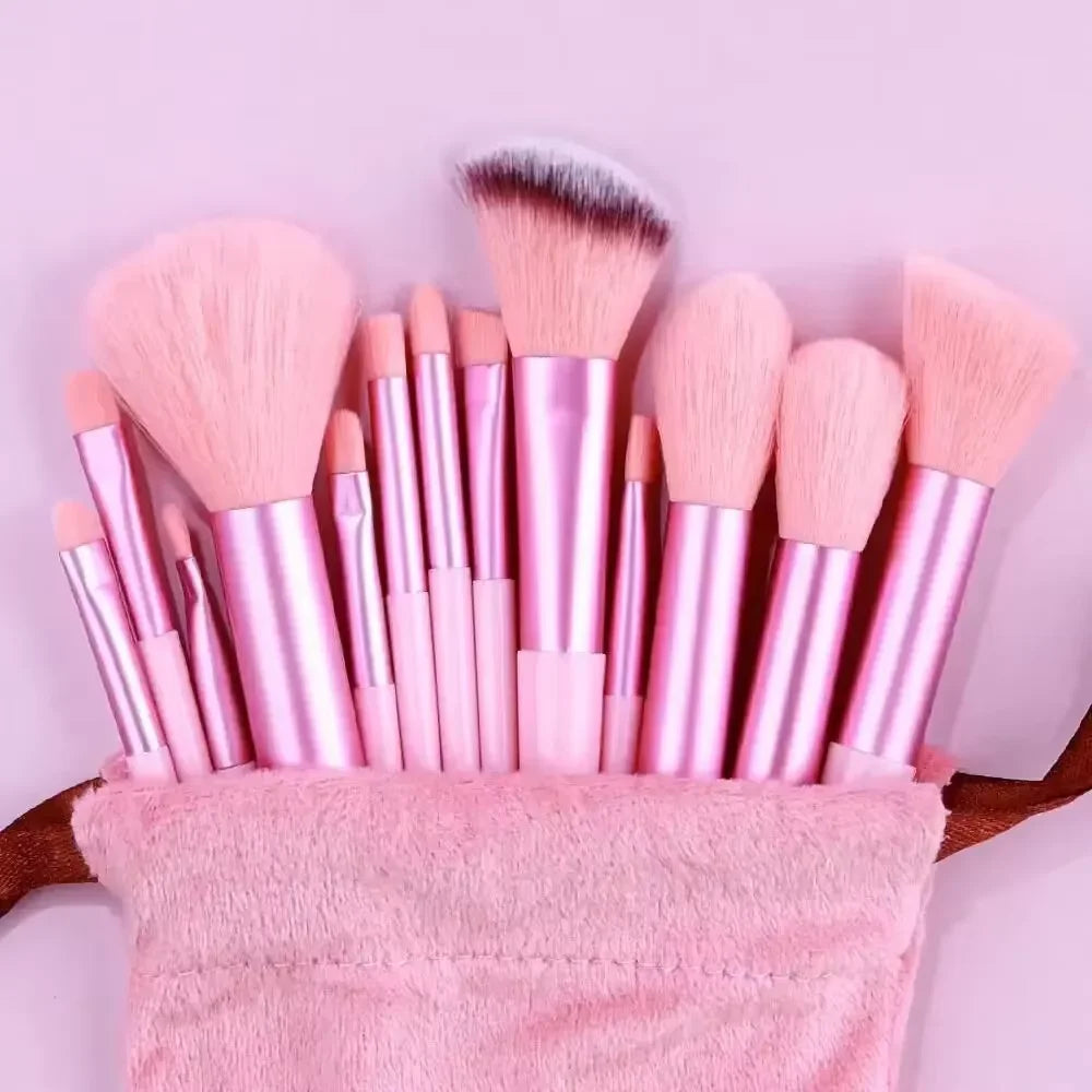13 PCS Makeup Brushes Set Eye Shadow Foundation Women Cosmetic Brush Eyeshadow Blush Beauty Soft Make Up Tools Bag LadyShow.Store