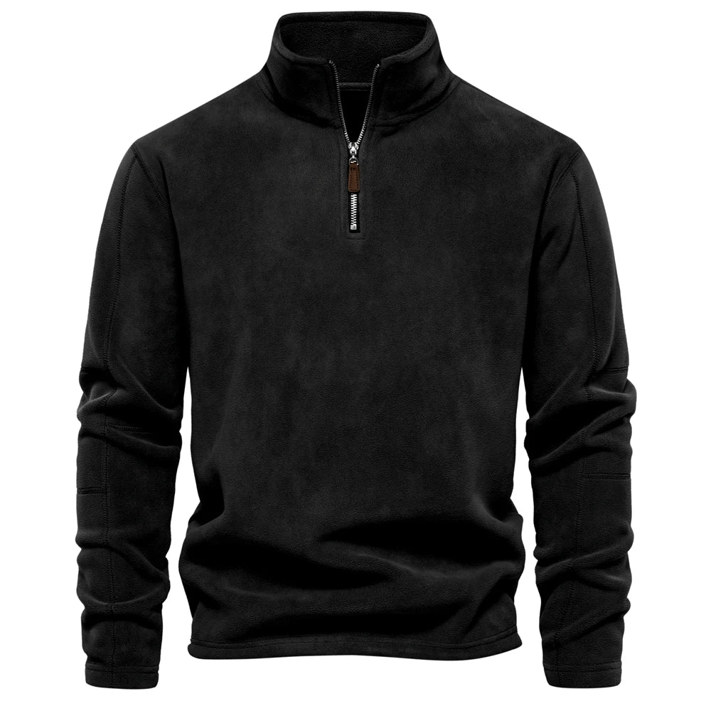 AIOPESON Brand Quality Thicken Warm Fleece Jacket for Men Zipper Neck Pullover Men's Sweatshirt Soft Shell Mens Jacket Pi-Mart