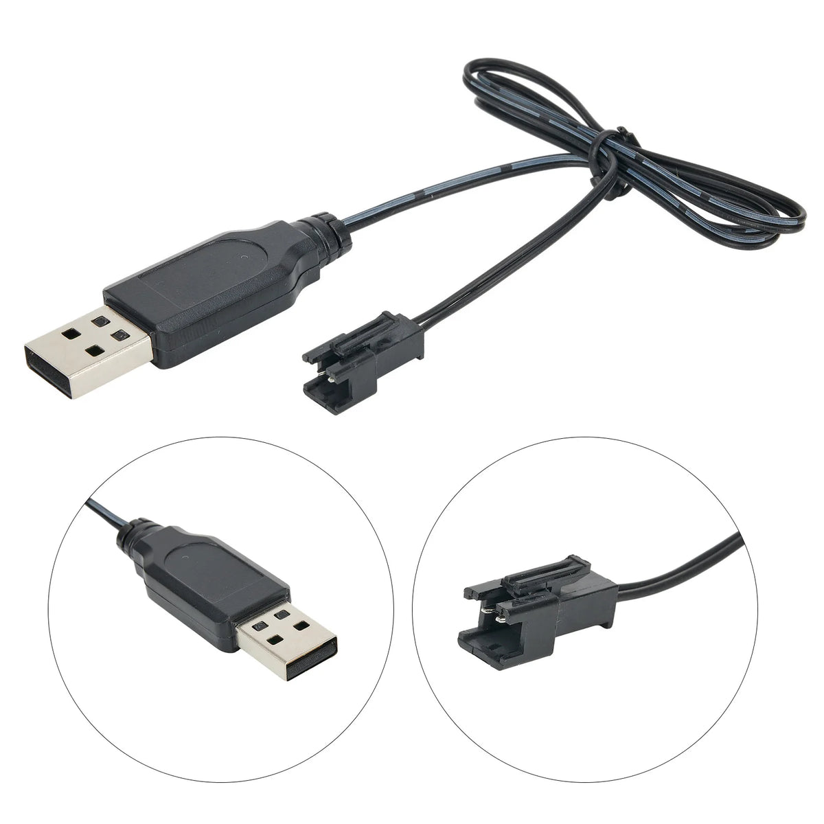 RC Usb Charger Cable For 3.7V Lithium Battery Charger SM-2P Charging Cable Car Aircraft Helicopter Toys Accessories Pi-Mart