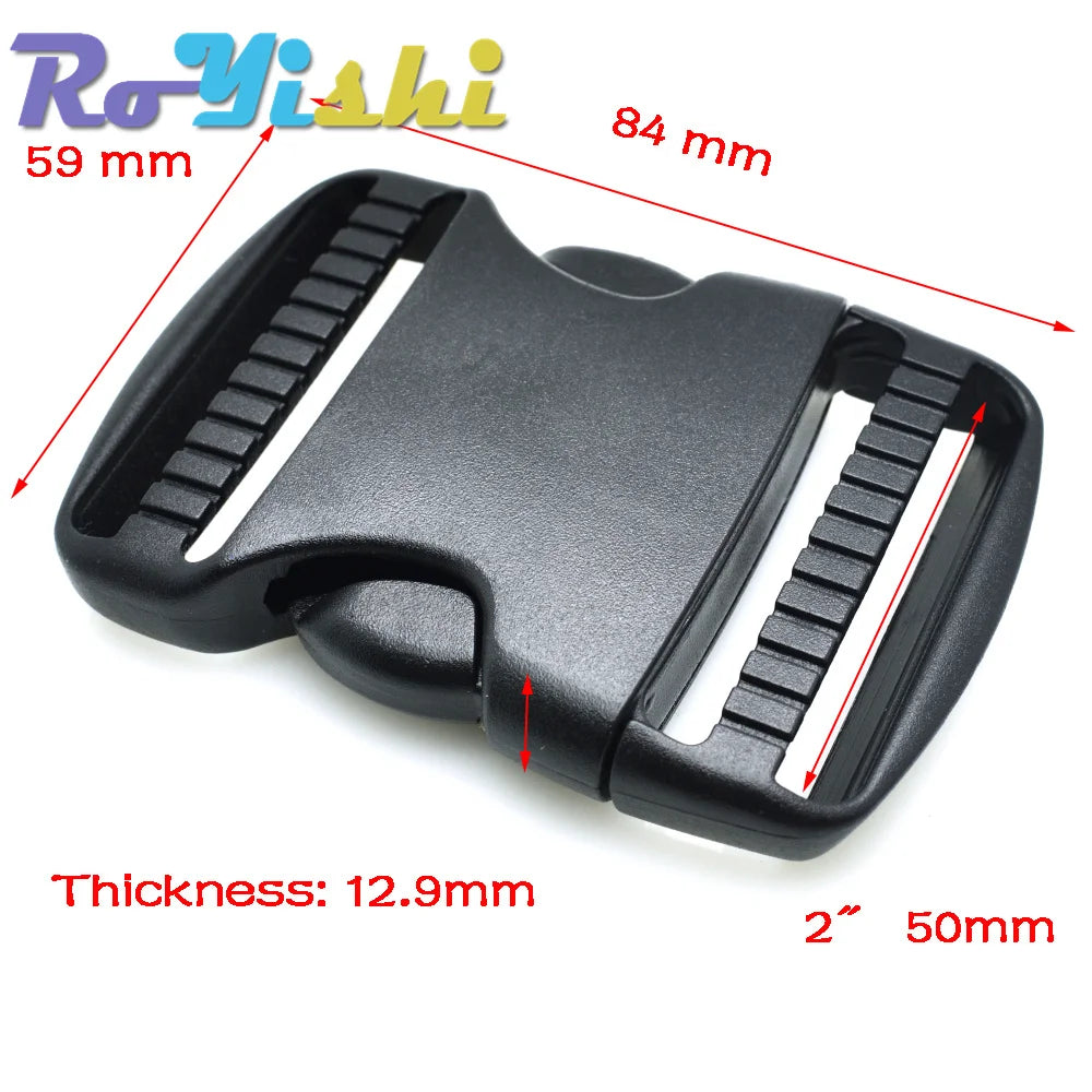 2-10 Pcs/Pack 20~50mm Plastic Hardware Dual Adjustable Side Release Buckles Molle Tatical Backpack Belt Bag Parts Strap Webbing Pi-Mart