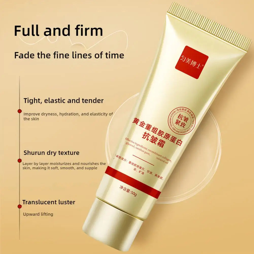 Gold Collagen Anti Wrinkle Cream Facial Tightening Moisturizing Fade Facial Fine Lines Facial Skin Care Products Pi-Mart