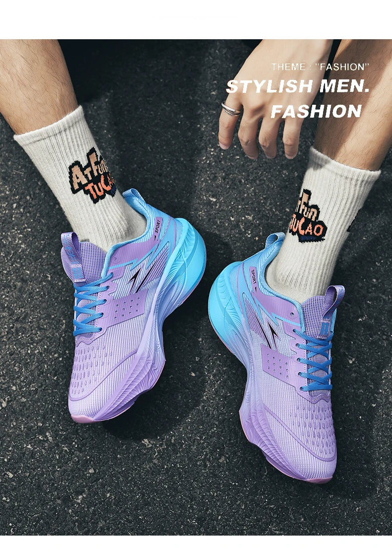 Marathon Sneakers Men Running Shoes Anti-slip Comfortable Racing Carbon Board Training Mesh Tennis Shoes Casual for Women 2026 Pi-Mart