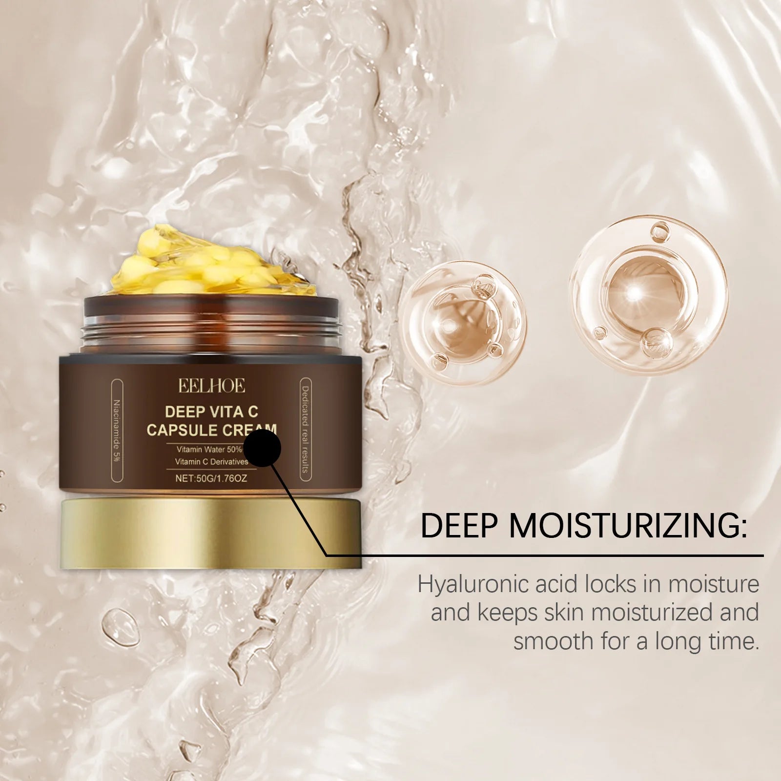 Vitamin C Capsules Facial Moisturizing Cream Melanin Removal Rejuvenate Skin Lightening Wrinkles Remover Brightening Face Cream Pi-Mart