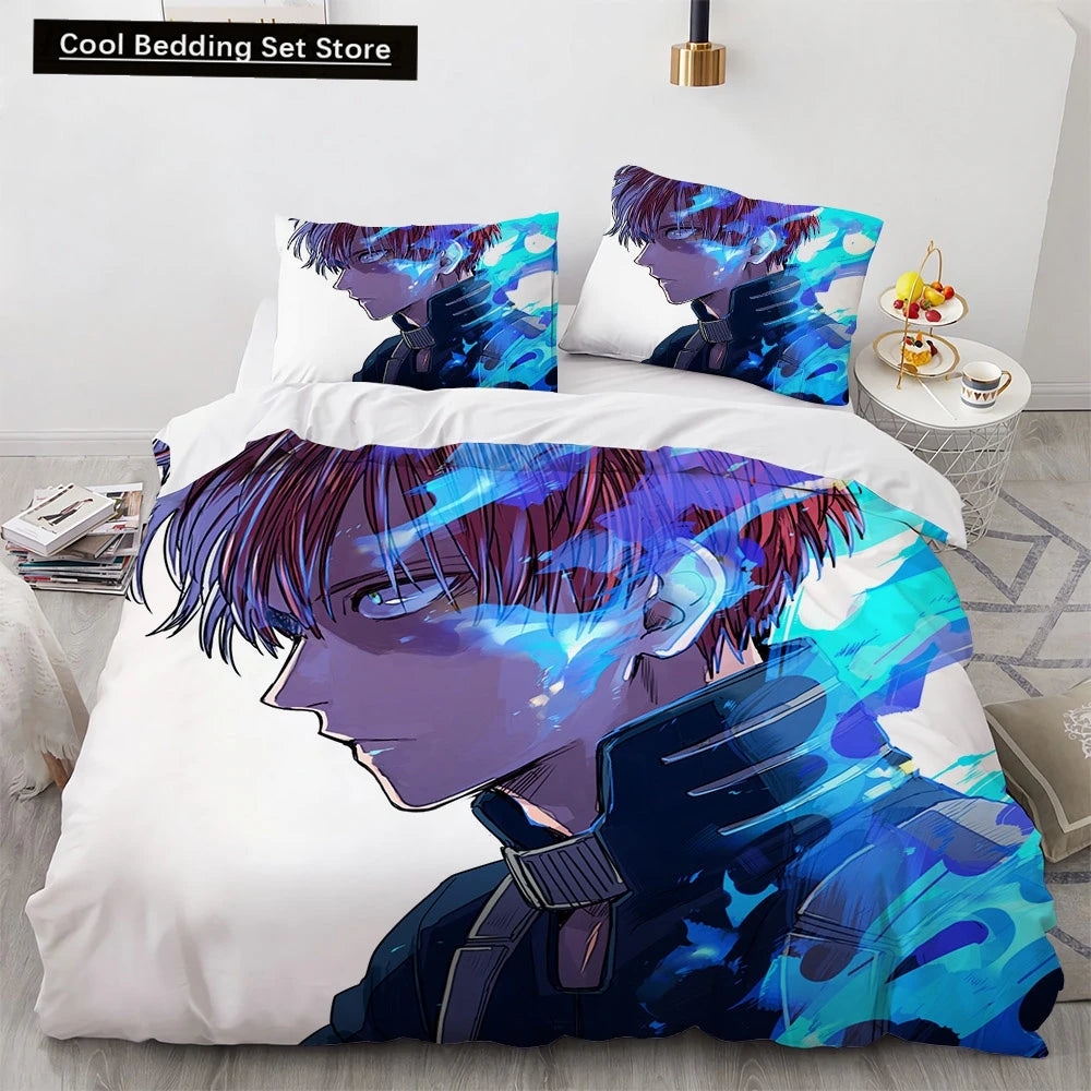 New Anime My Hero Academy Bedding Set Anime Characters Duvet Cover 3D Cartoon Polyester Quilt Cover Queen King Size Kids Boys Pi-Mart