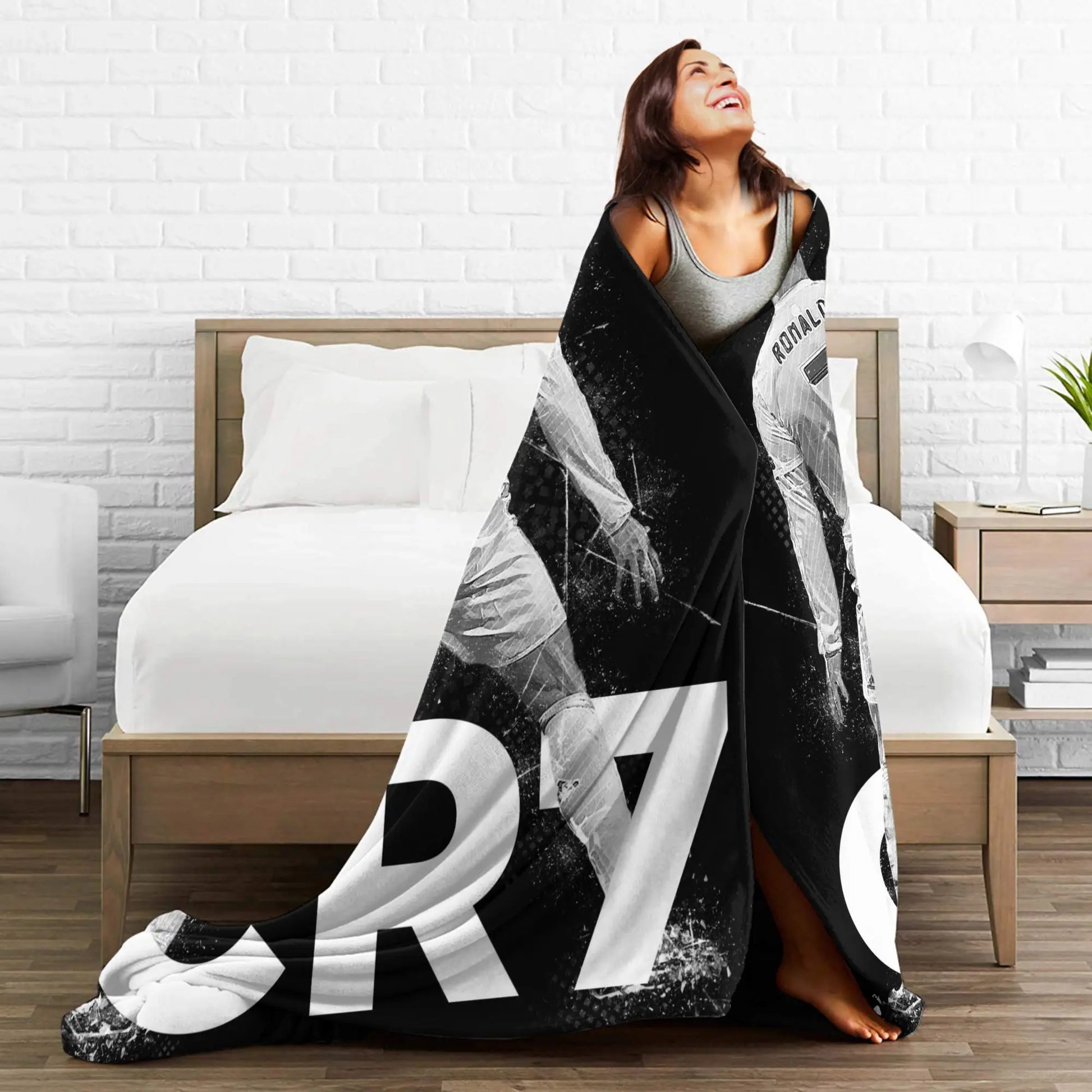 CR7  Football Soccer Blanket Ronaldos Flannel Funny Warm Throw Blanket for Bedding Lounge Decoration Pi-Mart