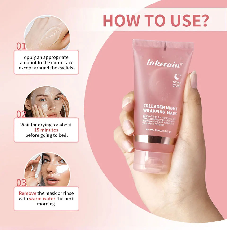 Collagen Wrapping Peel-off Mask Rejuvenation Moisturizing Brightening Korean Face Mask Make Glowy Skin Elasticity Facial Mask Pi-Mart