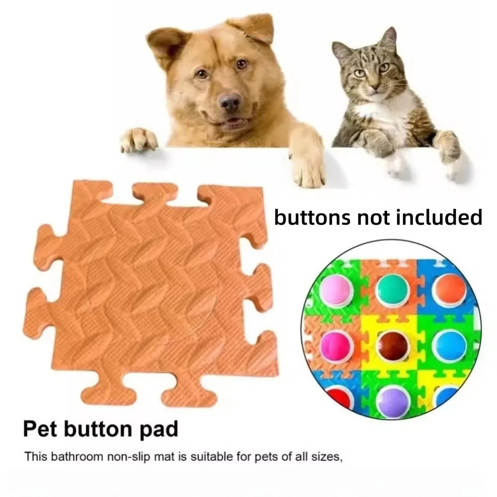 6pc Pet Button Puzzle EVA Pad Dog Cat Training Communication Buttons Anti Slip Mat Interactive Toy Multi-functional Pet Supplies Pi-Mart