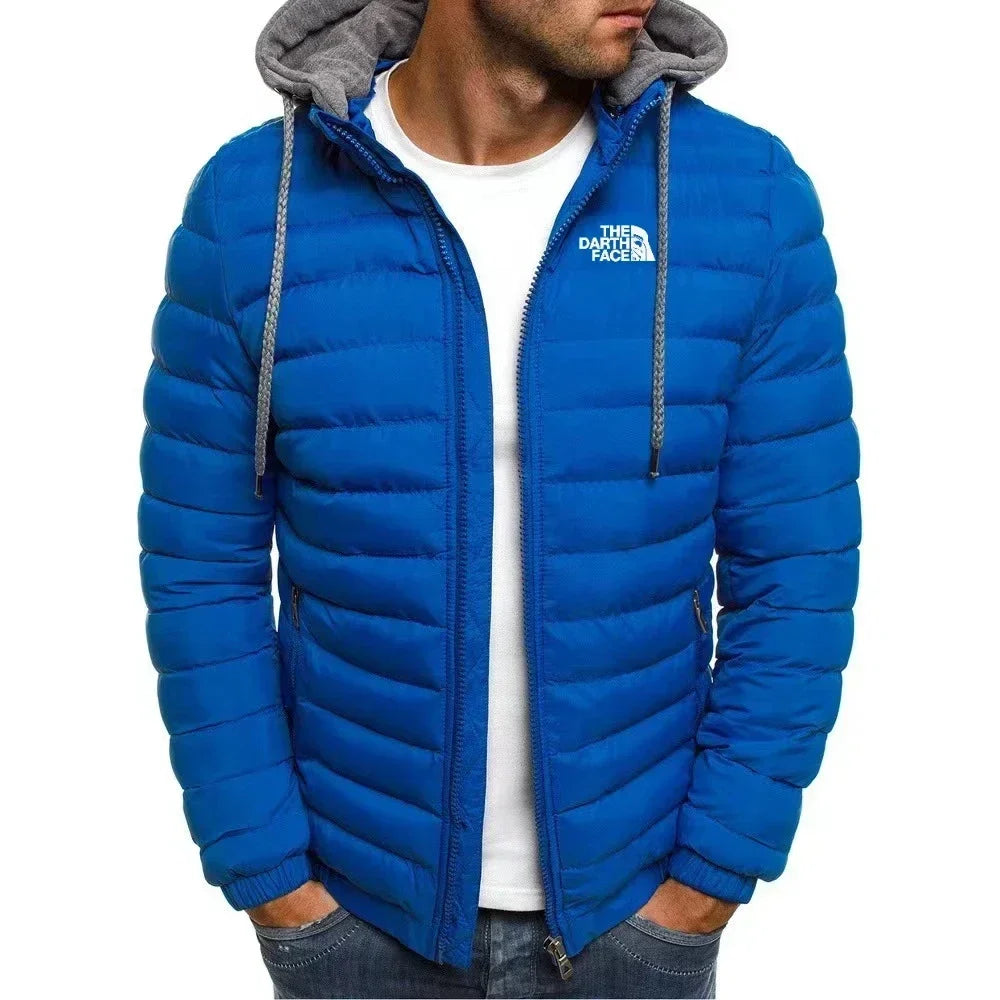 Men's Winter Warm Zipper Hooded Jacket Casual Slim Fit Fashionable Outdoor Business Travel Coat Windproof Thick Mens Clothing LadyShow.Store