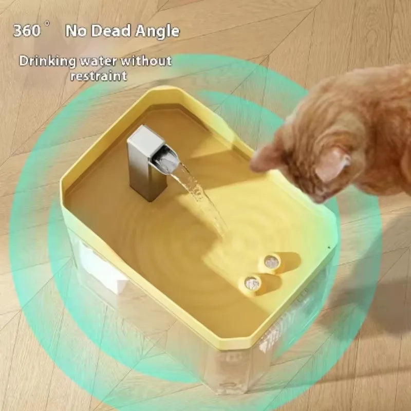 Clear Pet Water Fountain for Cats with Circulating Pump, Self-Cleaning Filter, and Overheat Safety Pi-Mart