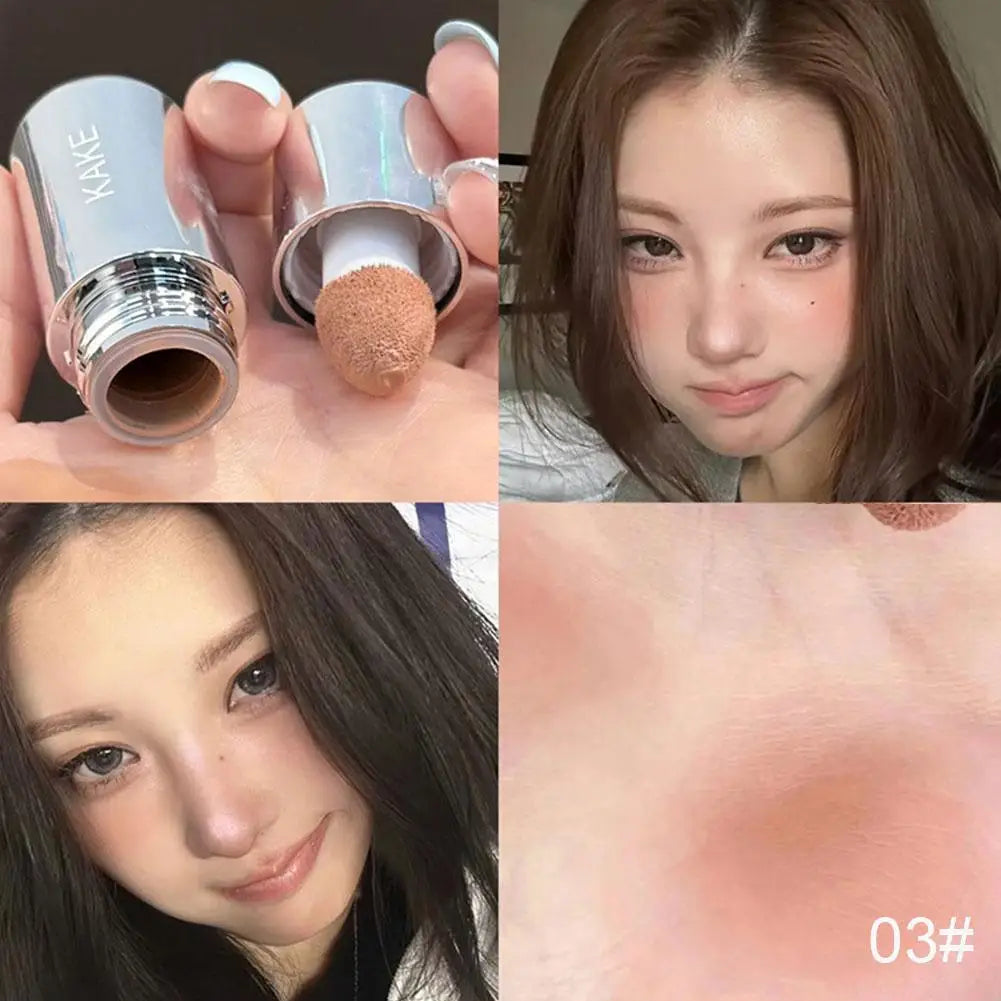4 Colors Moisturizing Sponge Head Blusher Liquid Blush Stick Cheek Lip Milk Highlighter Natural Pink Rouge Matte Brighten Makeup Tri Light Beauty