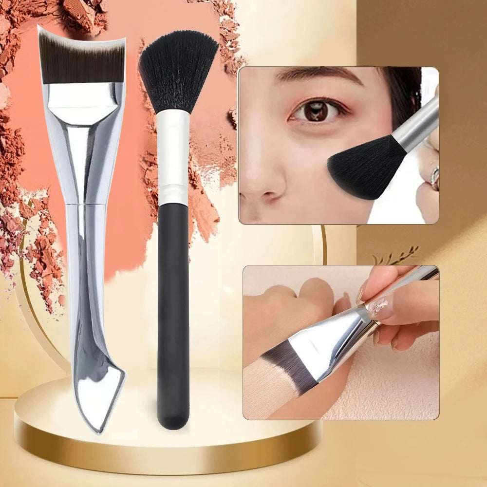 Upgraded Crescent Design Foundation Makeup Brush Ultra-thin Smooth Application Liquid Mask Spatula Makeup Brushes Beauty Tools Pi-Mart