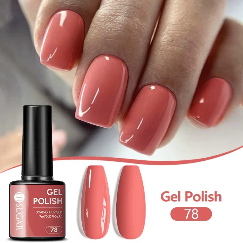 UR SUGAR 7ML Nail Gel Fresh Macaron 107 Colors All For Manicure Semi Permanent Soak Off LED UV Long-Lasting Nail Art Varnish Tri Light Beauty