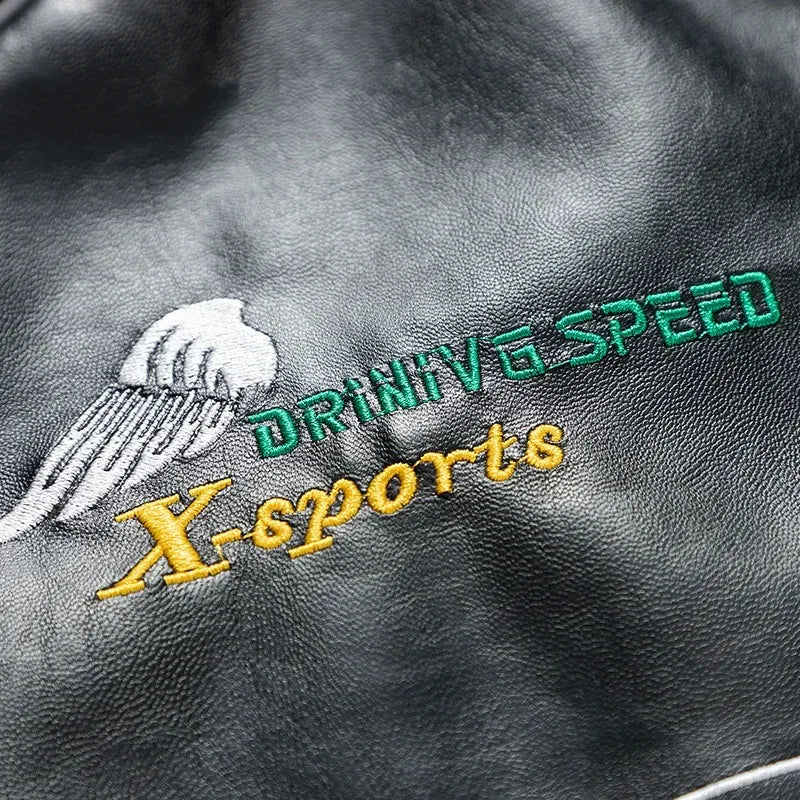 Spring Autumn New Men's Motorcycle Wear Fashion Brand PU Leather Jacket Moto Bike Jackets Thin Fashion Coat Embroidery Hip Hop Pi-Mart