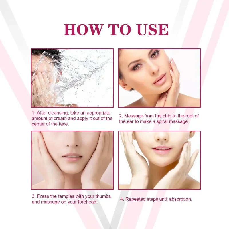 V-Shaped Face Cream Lift Firm Tighten Remove Double Chins To Create A Small V Slim-ming Face Anti Agin-g Beauty Massage Products Tri Light Beauty