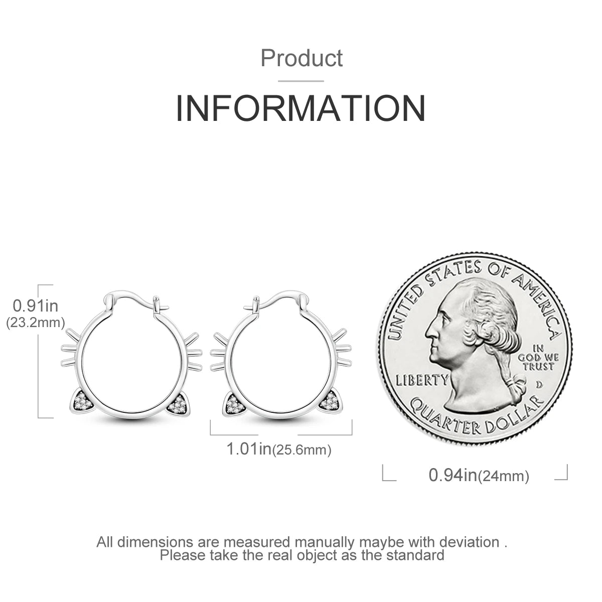 925 Sterling Silver Cute Lazy Cat Animal Pet Earrings Jewelry Hoop Earrings For Women Jewelry Birthday Party Fine Gifts Pi-Mart