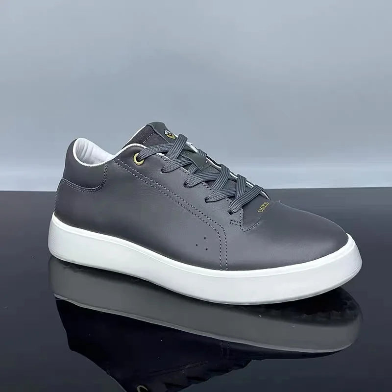 Fashion Genuine Leather Men Sneakers Breathable Comfort Classic Casual Shoes Mens Outdoor Walking Shoes Couple Footwear Pi-Mart