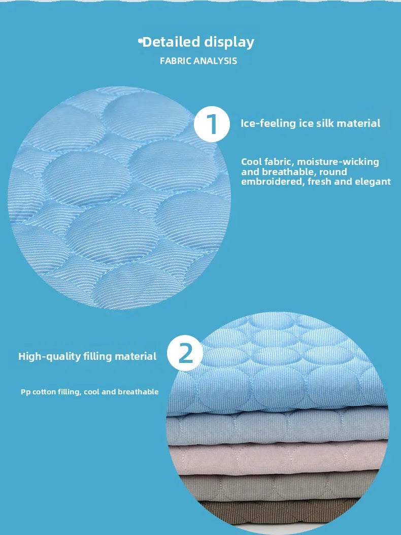 Summer Pet Ice Pad Cool Sleeping Mat Breathable Ice Silk Washable Pet Bed Durable Dog Cat Cushion Pet Supplies for Home Outdoor Pi-Mart