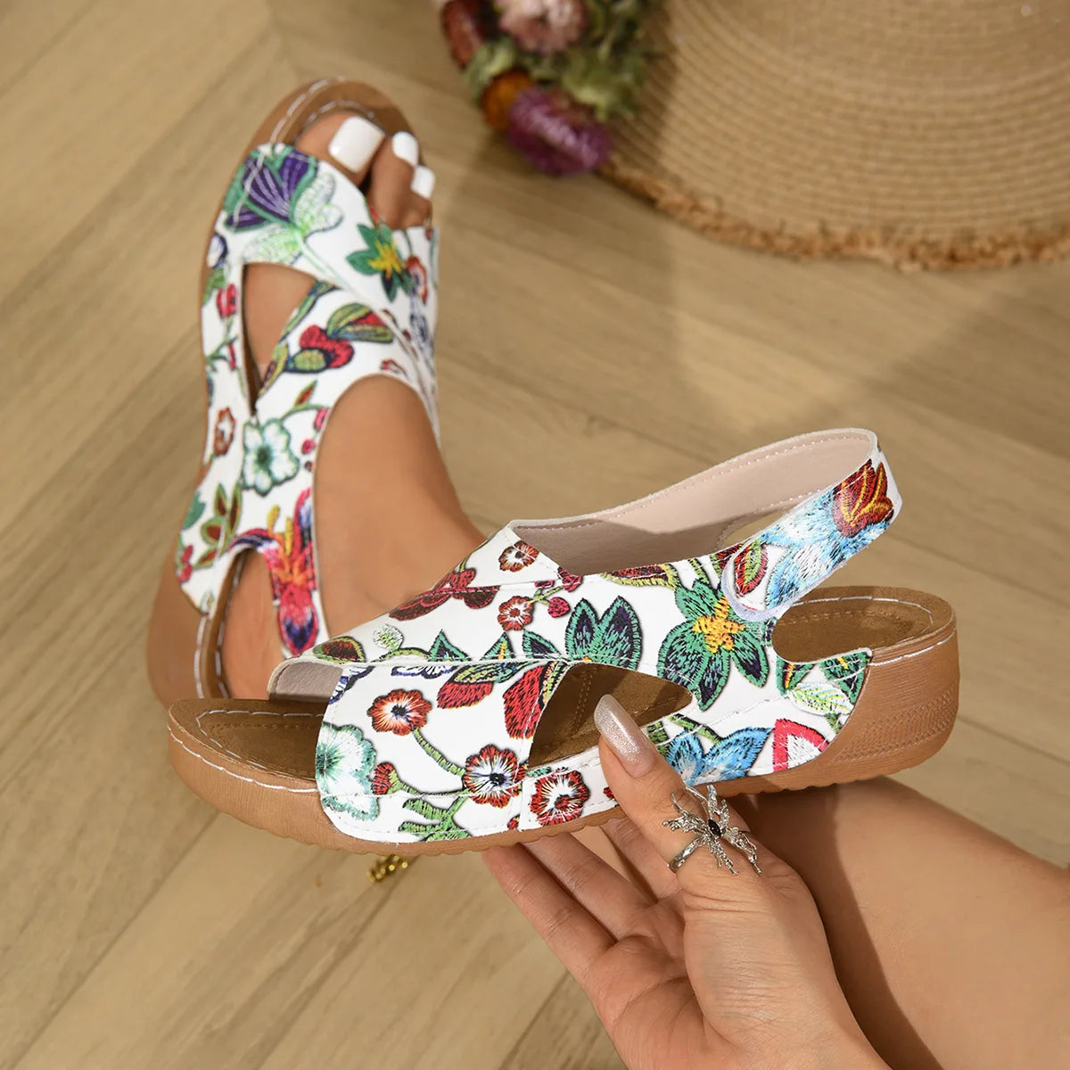 2025 Platform Wedge Sandals for Women Summer Leisure Comfortable Non Slip Thick Bottom Beach Shoes Sandalias Mujer Plus Size 43 Pi-Mart
