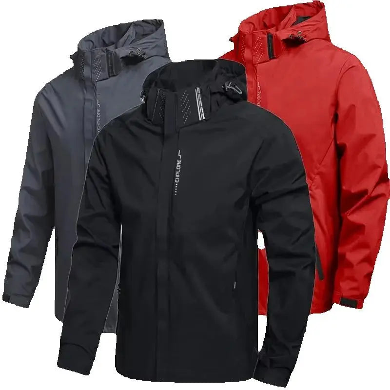 Chubasquero impermeable para exteriores para hombre, abrigo ligero para ciclismo con capucha, ropa de calle, chaqueta a prueba d LadyShow.Store