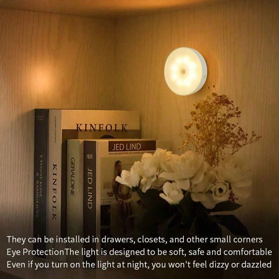 Rechargeable Motion Sensor Night Light,LED Closet Light,Cabinet Light,Wall Light for Kitchen,Bedroom,Bathroom,Hallway,Stairs Pi-Mart