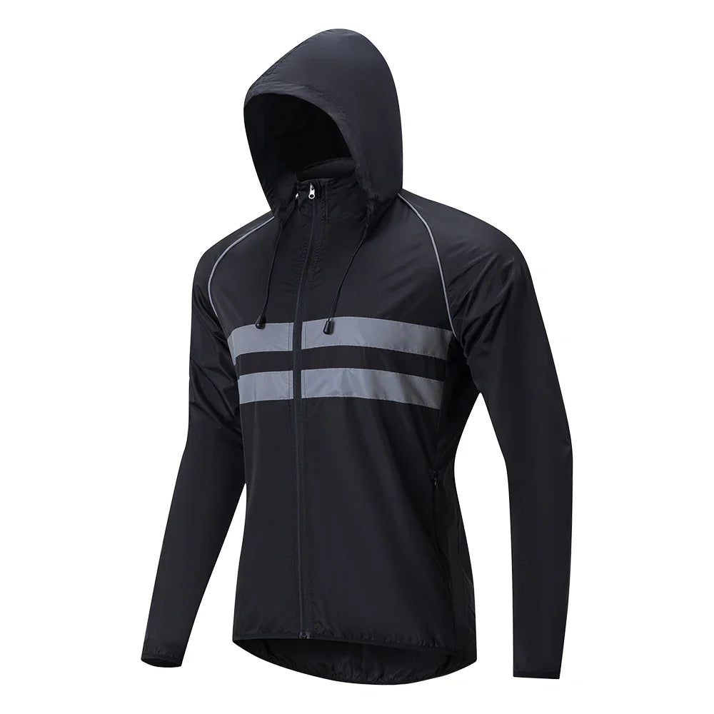 HISERWA Cycling Windbreaker Windproof Waterproof Reflective Bicycle Jacket Ultralight MTB Road Bike Jersey Portable Cycling Coat LadyShow.Store