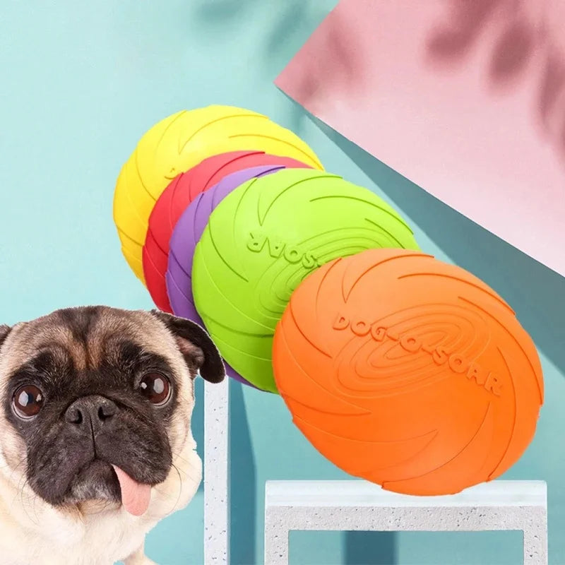 Pet Dog Flying Disk Toy Silicone Material Environmentally Friendly Anti-Chew Dog Puppy Interactive Training Pet Supplies E2 Pi-Mart