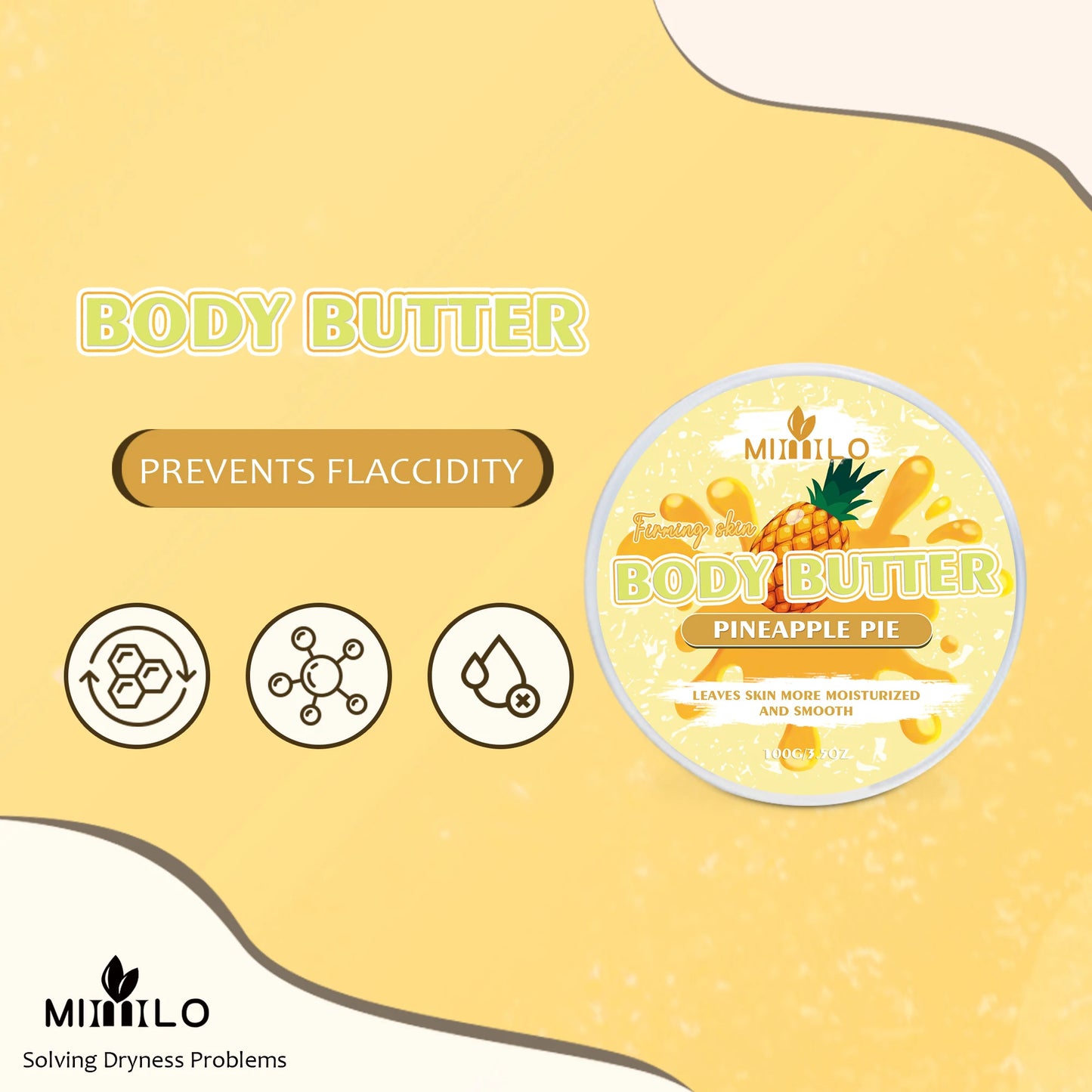 100g Moisturizing Body Glaze Cream 6 Sweet Flavors Body Butter Hydration Soft Smooth Skin Non Sticky Non Tightening Pi-Mart
