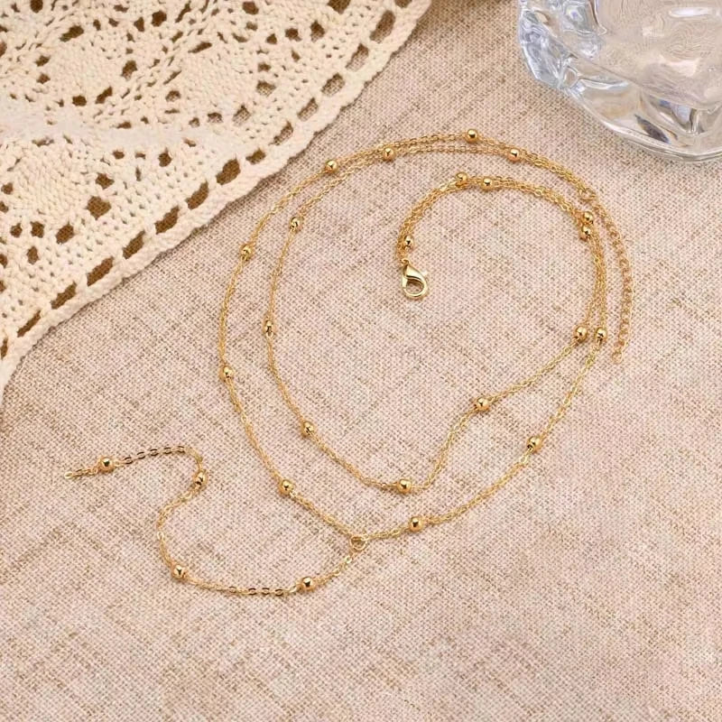 Stainless Steel Lariat Necklace Gold Plated, Dainty Long Necklace Laryered Necklaces For Women Girls, Y Shape Drop Pendant Pi-Mart