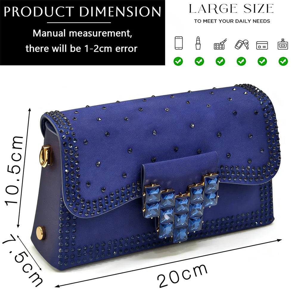 Venus Chan 2026 INS Italy Elegant Rhinestone Pointed Toe High Heels & Matching Bag Set - Perfect for Women's Parties & Weddings Pi-Mart