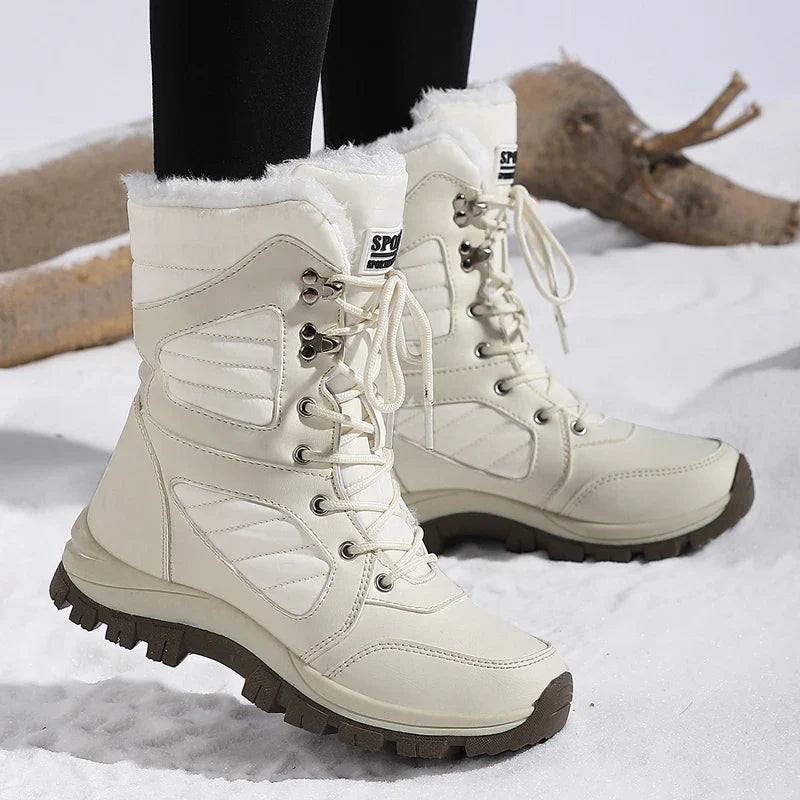 Winter Women Snow Boot High-top Waterproof Ankle Boots Ladies Thick Plus Warm Snow Hiking Boots Outdoor Cotton Shoes Sneakers LadyShow.Store