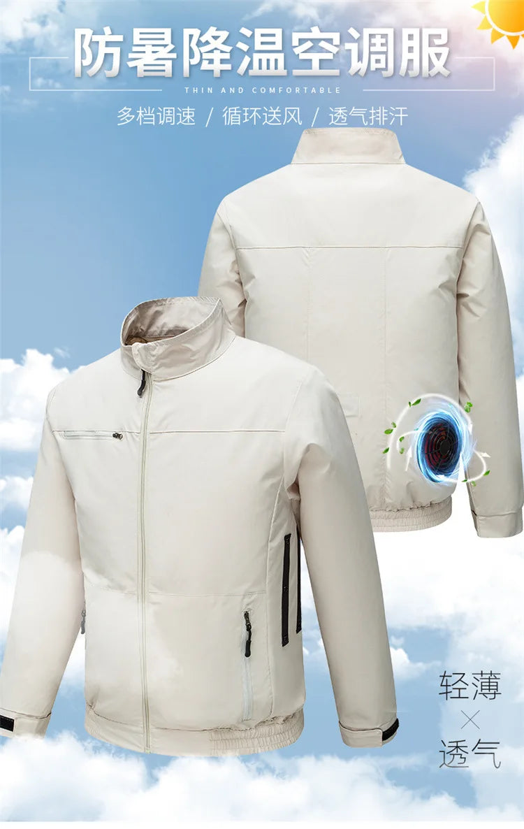 Cooling Air Conditioning Clothes with Fan Outdoor Charging Summer Cooling Welding Labor Overalls Men Pi-Mart