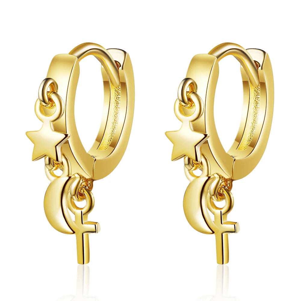 925 Sterling Silver Earrings New Women Elegant Temperament Sterling Anniversary Gift Fashion Jewelry Accessories Geometric Ears Pi-Mart