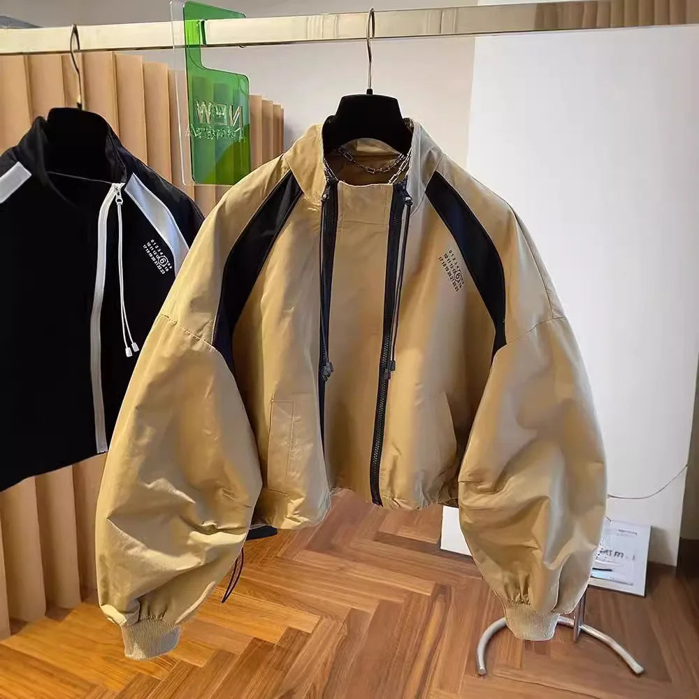Zipper Design Niche Loose Casual Stand Collar Windbreaker Jacket Spring and Autumn Short Jacket Jacket Top Pi-Mart