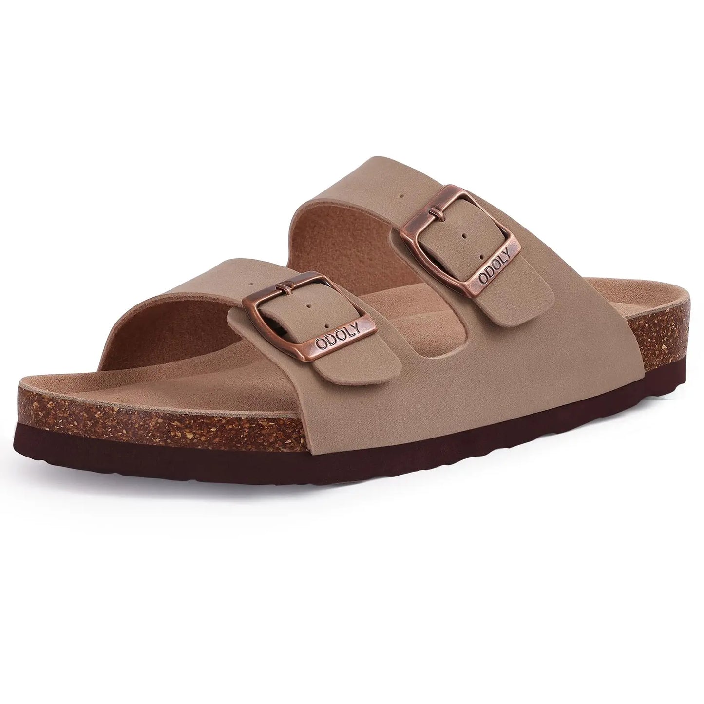 Comwarm Buckle Clogs For Women Men New Genuine Suede Clogs with Arch Support Soft Cork Footbed Mules Fashion Thick Beach Sandals Pi-Mart