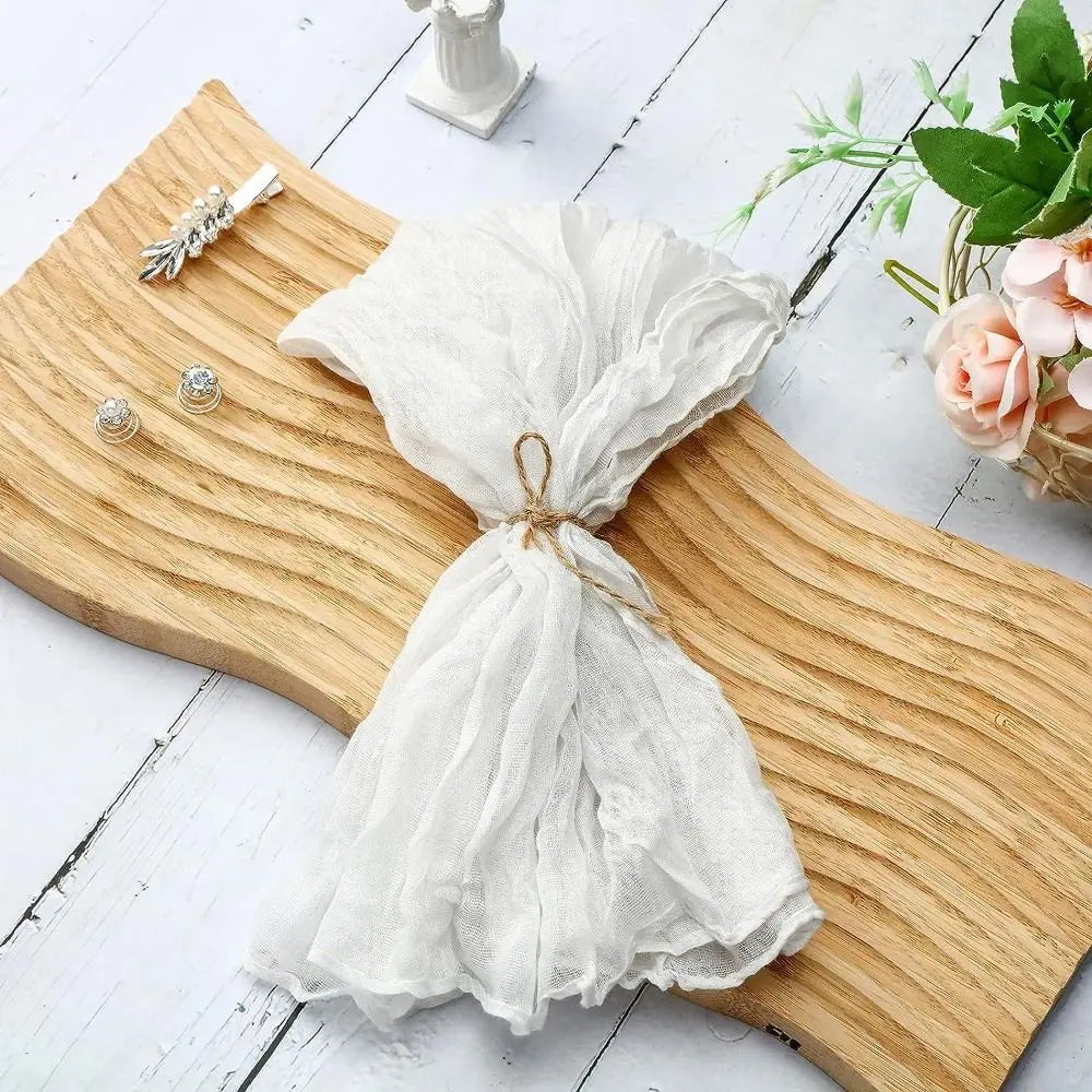 Party Supply Table Decoration Gauze Napkin Soft Thin Cotton Napkin Retro Reusable Placemats Hotel Pi-Mart