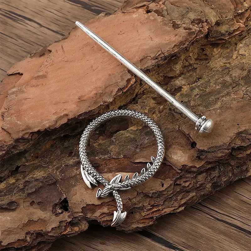 Retro Viking Dragon-Shaped Hairpin Hairpin Simple and Versatile Celtic Knot Hair Stick Hair Accessories Party Accessories for Mother's Day Valentine's Day Birthday Gift Pi-Mart