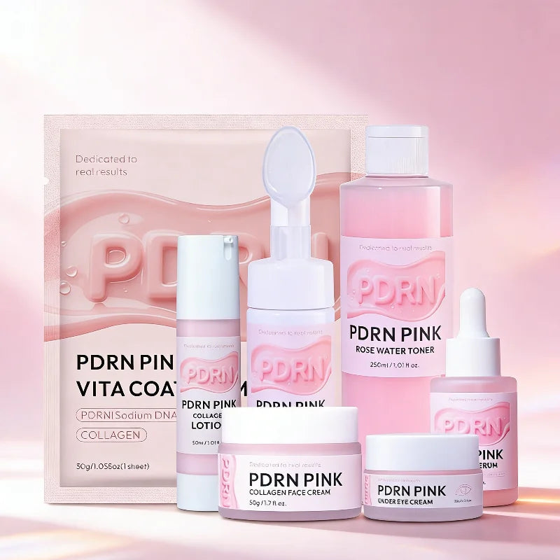 PDRN Pink Skincare Set Salmon Dna Collagen Vita Coating Mask Lift Firm Skin Make Skin Glow Moisturizing Nourishing Skincare Set Pi-Mart